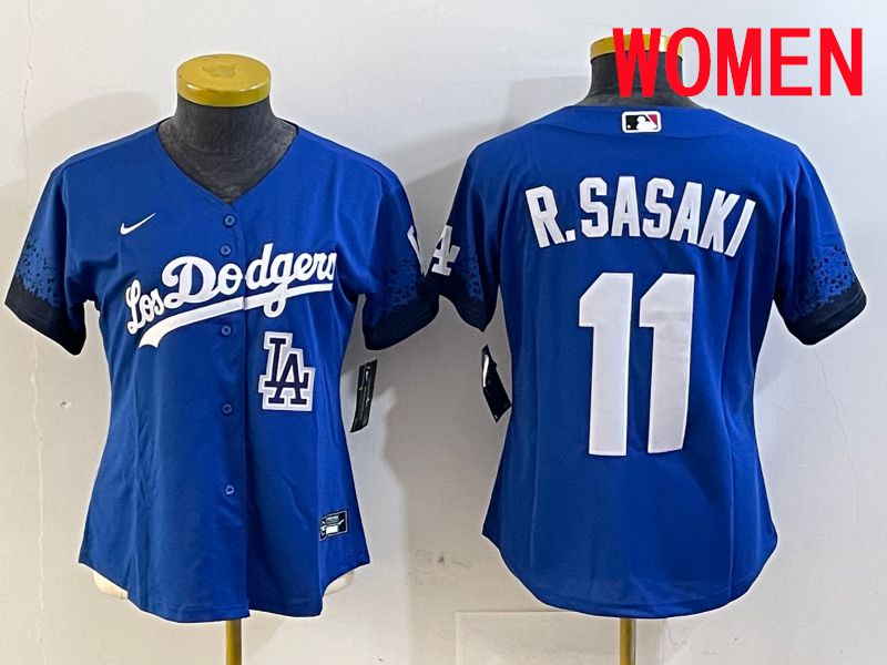 Women Los Angeles Dodgers 11 R.Sasaki Blue City Edition Game 2025 Nike MLB Jersey style 5